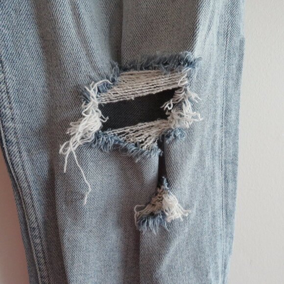 RE/DONE High Rise Stove Pipe Straight Leg Jeans Lived in Light Wash - Size 27 - Picture 6 of 14